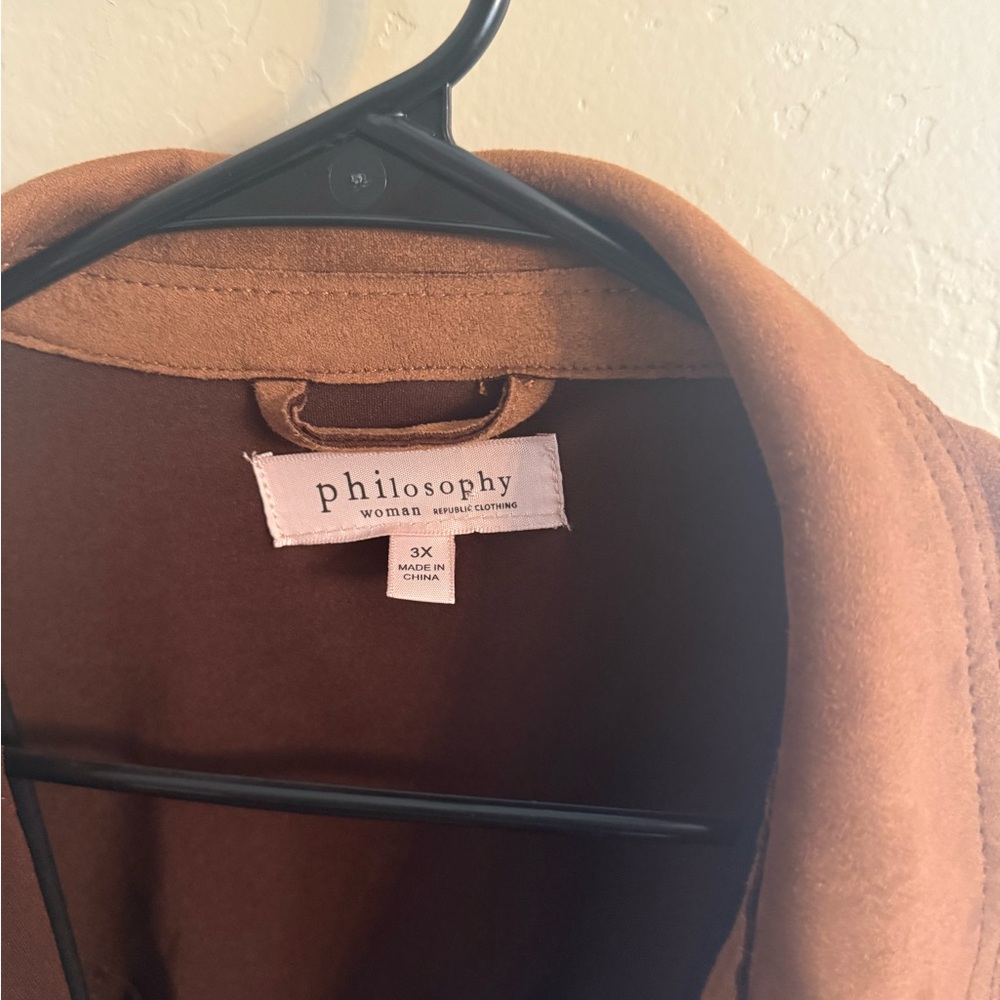Philosophy Tan Collared Jacket - image 2